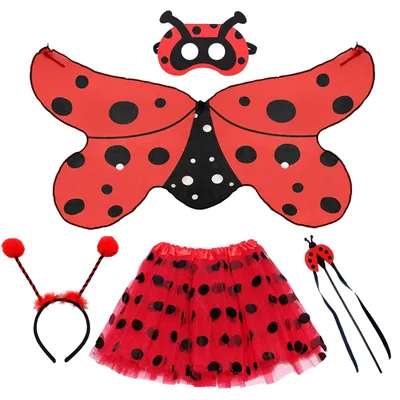 Produktbild von Insektenkostüm Marienkäfer, Accessoires-Set, Größe für Mädchen, Verkleidung für Kinder