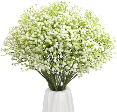 Imagen del producto de Flores artificiales de gypsophila, 10 unidades, color blanco, para decoración