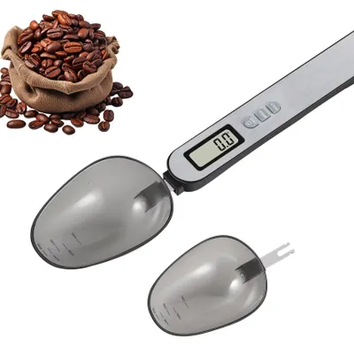 Digitale Löffelwaage 0,1 g / 500 g, 2 Löffel, weiß/silber