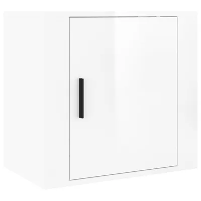 Produktbild von Wand-Nachttisch Hochglanz-Weiß 50x30x47 cm