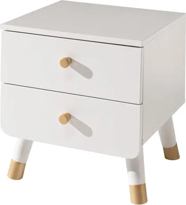Produktbild von FURNLUX Nachttisch Billy Weiss 44cm / Hauptfarbe: Weiß / Abmessungen: 44 x 40 x 46 cm