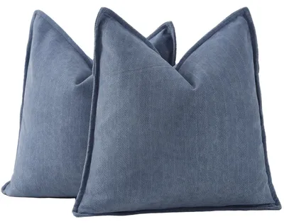 Immagine prodotto di Set di 2 federe per cuscini in velluto, color grigio polvere, 40x40 cm
