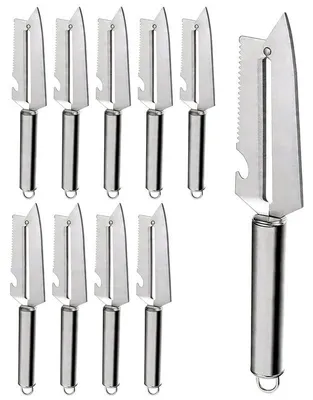 Produktbild von Gemüseschäler Set Edelstahl 10 Stück 31cm multifunktional Schälen Schneiden Raspeln für Obst Gemüse Käse Küche Haushalt