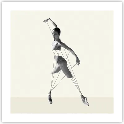 Produktbild von Poster - Poster ohne Rahmen - Surreal Ballerina Marionette - 50x50 cm - Wand Bild - Wanddeko - Wandbilder - Kunstposter - Wandposter - Bilder - Kunstdruck - Wanddekoration - Wandbild - P2XAC50x50-4812