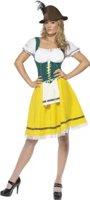 Image de Smiffys - Robe costumée   - Femme SM2050 (XL) (Jaune/Blanc/Vert)