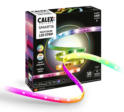 Produktbild von Calex Smart LED-Streifen 10M, RGBIC, Kürzbar, Dimmbar, Musiksync