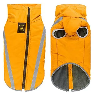 Produktbild von Wasserdichter Hundemantel Winter Warme Jacke, Winddichte Haustierkleidung Hundejacke Outfit für kleine mittelgroße Hunde mit Geschirrloch
