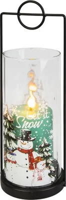 Produktbild von LED Laterne mit Gestell - aus Glas - ca. 11x30 cm