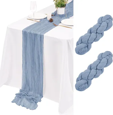 Imagen del producto de Cortinas opacas azules, paquete de 2 unidades, 43 x 274 cm, para la cocina