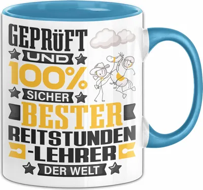 Produktbild von Reitstundenlehrer Geschenk Lustiger Spruch für Reitstundenlehrer Geschenkidee Bester Reitstundenlehrer Der Welt (Blau)
