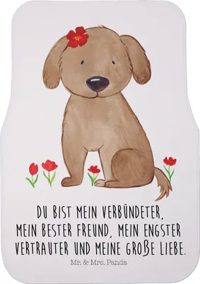Produktbild von Mr. & Mrs. Panda Auto-Fußmatte Hund Dame - Weiß - Geschenk, Fußmatte Fürs Auto, Hundeglück, Liebenswert, Autofußmatte, Automatte, Schmutzfangmatte, Liebe, Hunde, Sprüche