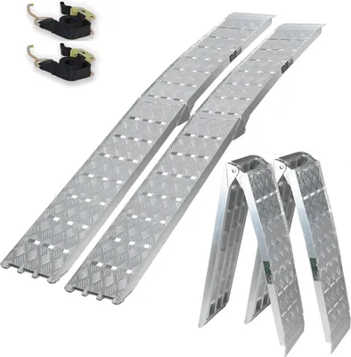 Produktbild von TRUTZHOLM 2 x Auffahrrampe klappbar 226 cm Traglast 1360 kg Alu grau Motorradrampen Verladerampen