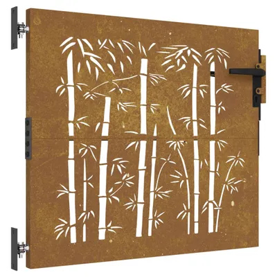 Produktbild von vidaXL Gartentor 85x100 cm Cortenstahl Bambus-Design
