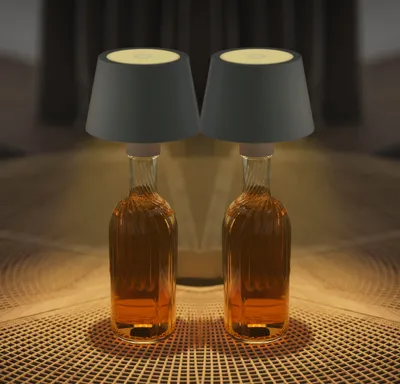 Produktbild von Northpoint 2er-Set LED Akku Tischlampe Flaschenlampe Tischleuchte mit Touchsensor grau