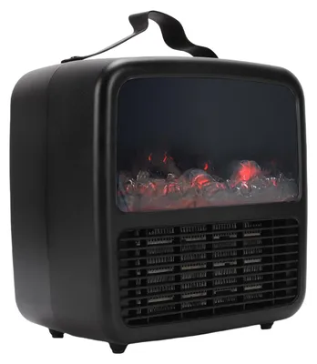 Produktbild von Tragbarer Heizstrahler, 1500 W, elektrischer Tischheizstrahler mit realistischem dynamischem 3D-Feuer, Überhitzungsschutz und Kippschutz, für das Homeoffice, US-Stecker, 110 V