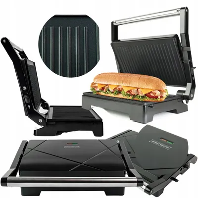 Produktbild von Ausklappbarer Grill 1000W für Sandwiches, Panini und Tortillas mit