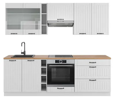 Image de Cuisine Vicco Fame-Line Blanc campagne/blanc 235cm , PT Chêne, Model 42465