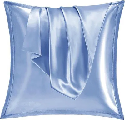 Produktbild von Famanu Kissenbezüge 65 x 65 cm - Satin, weich, haut- und haarschonend, blau