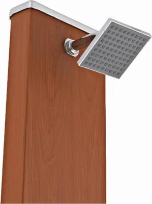 Image de Douche solaire aluminium aspect bois ronde 32 litres