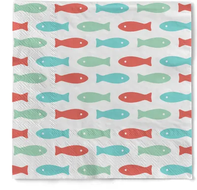 Produktbild von HAPPY PAPER Serviette "Tilapia" (Fische) Retro aus Tissue 33 x 33 cm, 20 Stück