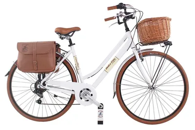 Immagine prodotto di Bicicletta da città Dolce Vita by Canellini OLDSTYLE donna con borse e cesto - Bianco L