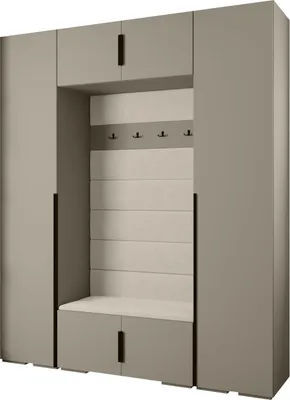 Produktbild von MEBLE KRYSPOL Inova 1 Möbelset Garderobe, 236,7x200x47cm - Kaschmir, Manila 02, Schwarz