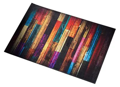 Produktbild von Fußmatte Badezimmer Küche rutschfest schnelltrocknend Bunte Streifen 40 x 60 cm