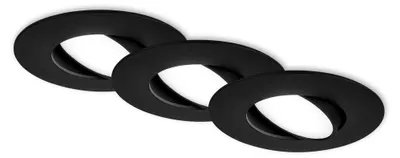 Image de Spots encastrables LED, lot de 3, IP65, noir, 3xLED-p