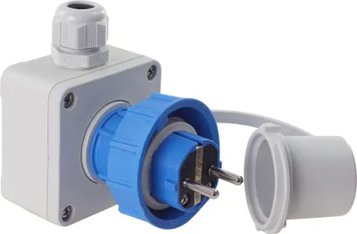 Produktbild von Wandstecker gerade 16A 230V IP68 2P+PE wasserdicht hermetisch