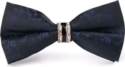 Obrázok produktu pre Motýlik Exclusive - Elegantný čierny a modrý vzor pre každú príležitosť KP30385