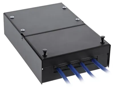 Produktbild von InLine Anschlussdose Aufputz für 4x Keystone RJ45 Buchse - Metall - schwarz