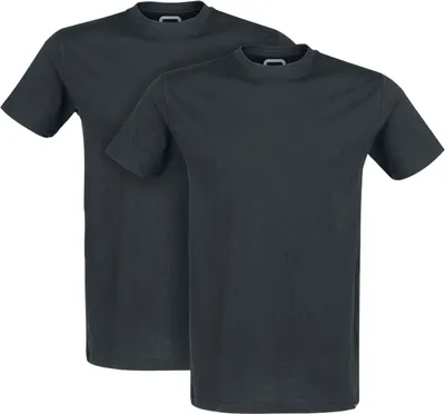 Produktbild von RED by EMP Herren schwarze Basic T-Shirts mit Rundhalsausschnitt im Doppelpack S
