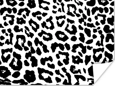 Produktbild von MuchoWow® Poster Design - Tiermuster - Schwarz - Weiß 120x90 cm - Wandbild