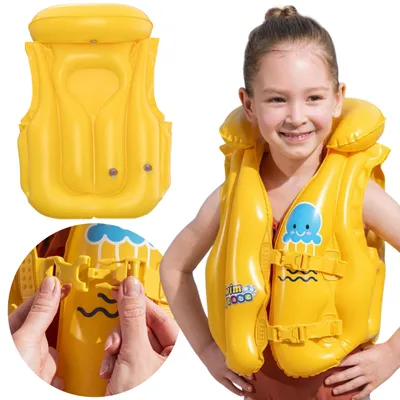 Produktbild von Aufblasbare Schwimmweste für Kinder, Schwimmhilfe zum Schwimmenlernen, 3–6 Jahre, 51 × 46 cm
