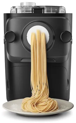 Produktbild von Philips Pastamaker Nudelmaschine 7000 Series inkl. Formaufsätzen für Spaghetti, Lasagne uvm., 200 W, Schwarz (HR2665/96)
