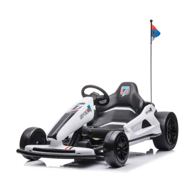Produktbild von Oryxearth Elektrisches Go-Kart Drift-Kart für Kinder, 12 V, 3-7 km/h, mit 2 Motoren, Drift-Modus, Sicherheitsgurt, sanftem Start, Bluetooth, MP3-Musik