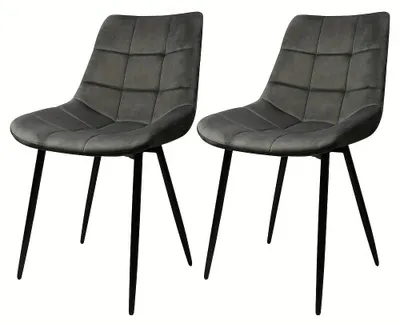 Produktbild von Esszimmerstühle, Set aus 2 - Stühle, Restaurantstühle, Hotelstühle, industrielles Design - Schwarz, Metallbeine
