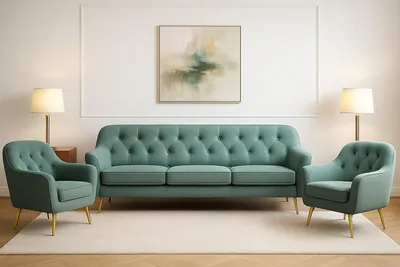 Produktbild von Wohnzimmer-Set BENITO 2: 3-Sitzer Sofa + 2 Sessel – Stil, Komfort und Funktionalität für Ihr Zuhause