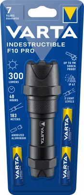 Obrázok produktu pre Varta INDESTRUCTIBLE F10 PRO, Baterka, Čierna, Hliník, 9 m, IP67, LED