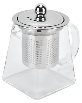 Produktbild von Glas-Teekanne 350ML mit Edelstahlfilter, Borosilikatglas, transparent