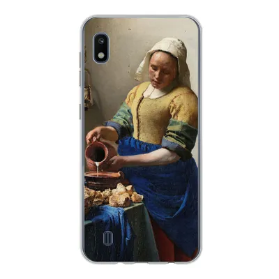 Produktbild von MuchoWow® Handyhülle Schutzhülle Hülle für Samsung Galaxy A10 Das Milchmädchen - Gemälde von Johannes Vermeer Silikon Softcase Handy Hülle - Schutzhülle