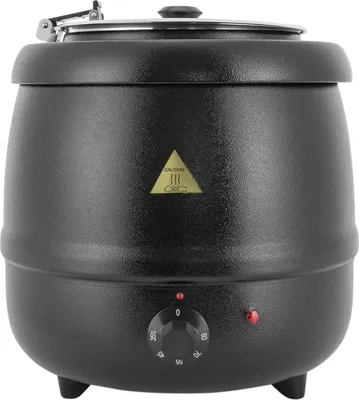 Produktbild von Elektrischer Suppentopf - Suppenwärmer 10 L 400 W - Temperatur einstellbar 35–80 °C - Mit Deckel - Für Zuhause Buffet Gastronomie - Schwarz
