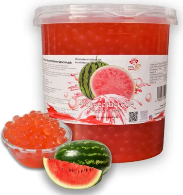 Produktbild von Bubble Tea Perlen Wassermelone - Bubbletea Boba Perlen Set 3KG - Natur&Vegan- Selber Machen Bubble Tea DIY Set Partys