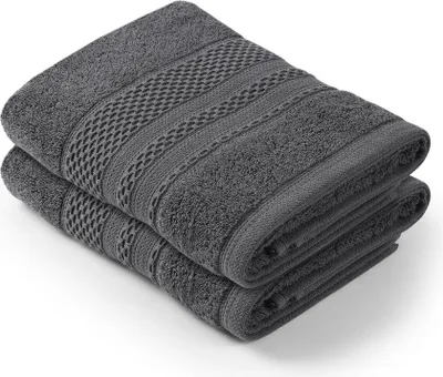 Immagine prodotto di Mijolnir, Piramit - Antracite, Set di asciugamani (2 pezzi), 100% COTONE, 50 x 90 cm