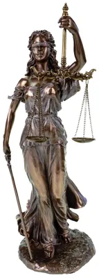 Justitia Figur 34 cm – Bronzene Göttin der Gerechtigkeit Skulptur
