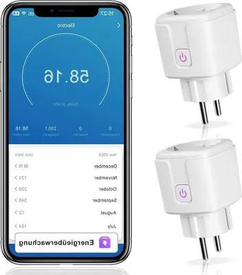 Image de Compteur électrique connecté compatible avec Alexa et Google Assistant - Prise Wi-Fi avec minuterie etvocale - 16 A - Wi-Fi 2,4 GHz