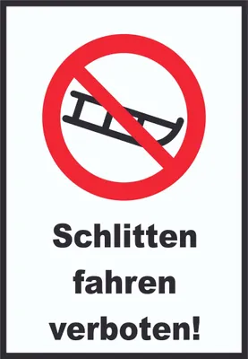 Produktbild von Schlitten fahren verboten Schild A1 (594x841mm)