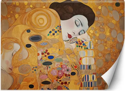 Produktbild von Vlies fototapete Frauenbildnis Abstraktion - G. Klimt 400x280 cm Feeby Gold inkl. Kleber einfache Montage