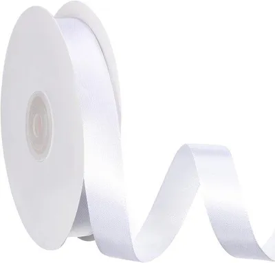 Immagine prodotto di Nastro di raso bianco 15 mm x 50 m per decorazioni e confezioni regalo