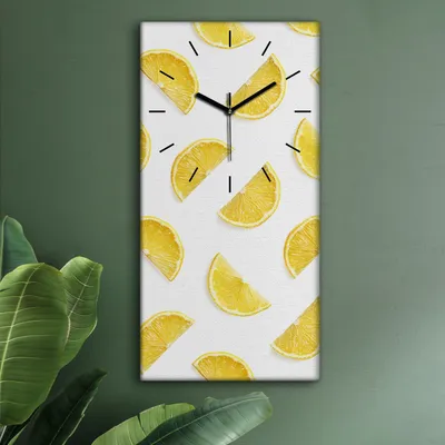 Produktbild von Wohnzimmer Leinwand Uhr Geräuschlos Küche 30x60 Weiße, Früchte, Motive, schwarze Zeiger